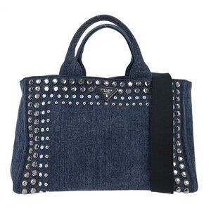 Prada Blue Denim Canapa Tote Handbag 203 177563